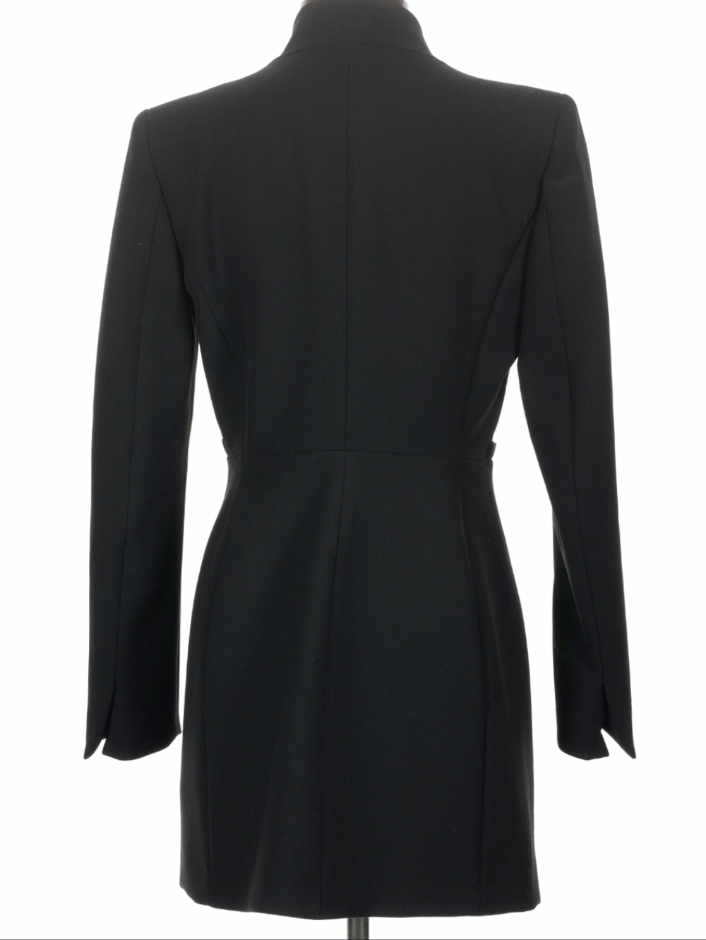 NWT ZARA WOMEN INVERTED LAPEL FROCK COAT LONG BLAZER BLACK Size S - Picture 15 of 16
